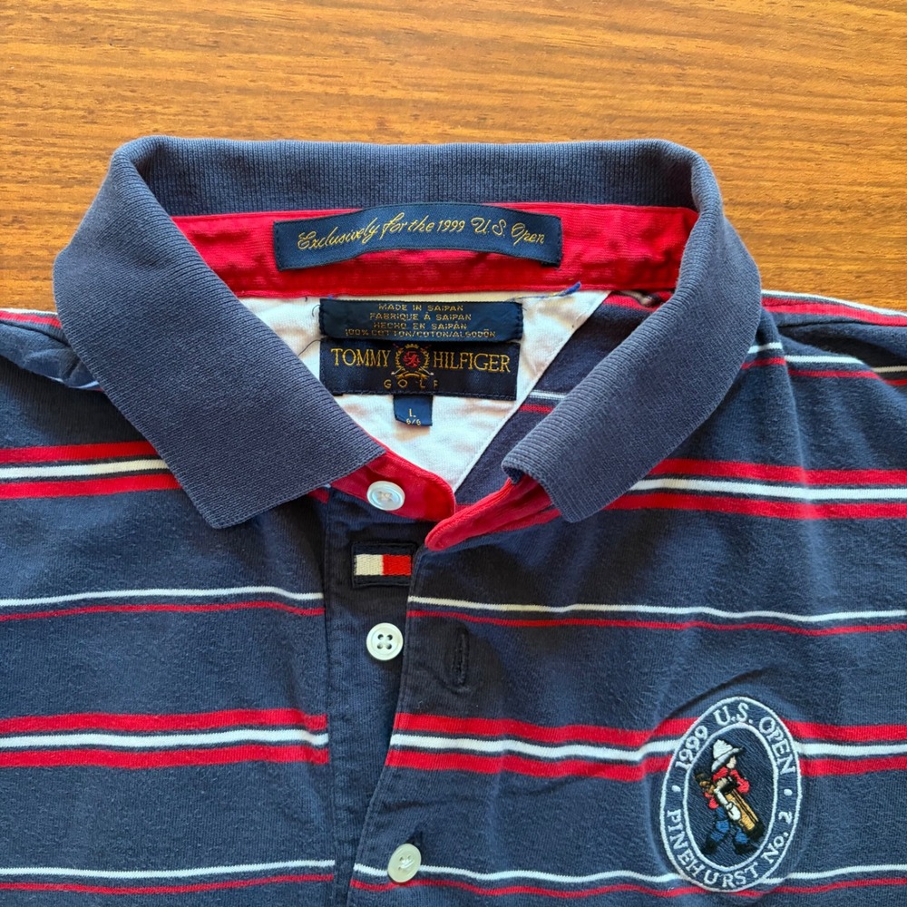 Vintage Tommy Hilfiger Exclusive for 1999 US Open No 2 Golf Polo Shirt Navy L